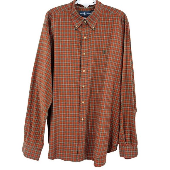 Ralph Lauren Classic Fit Plaid Button Down Shirt Red Men’s Size XXL Long Sleeve - Picture 1 of 10